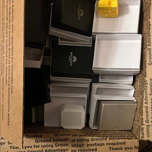 White, and Yellow Storage Boxes